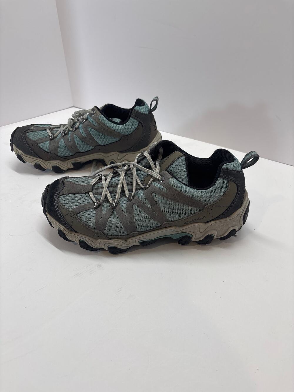 Oboz Women’s Hiking Shoes Size 7 Gray Teal Trail Outdoor Low Top